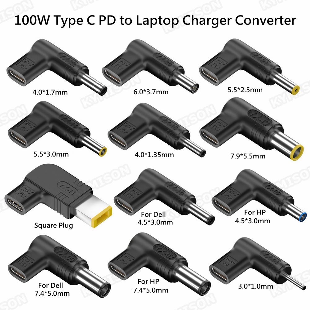 PD 100W Type C to Universal Laptop Charger Converter for Asu s Len ov o H p D e ll Ac e r Sam sung USB C Fast Charger Adapter Connector