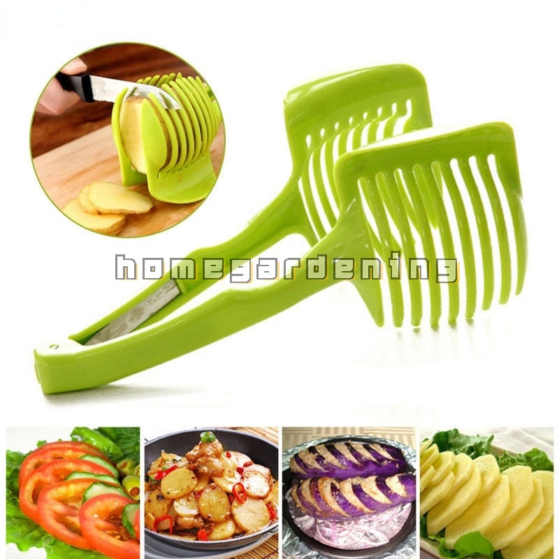 Tomato Onion Slicer Bread Clip Fruit Vegetable Cutter Tool Lemon Shreadders Potato Apple Cutting Holder Kitchen Gadgest