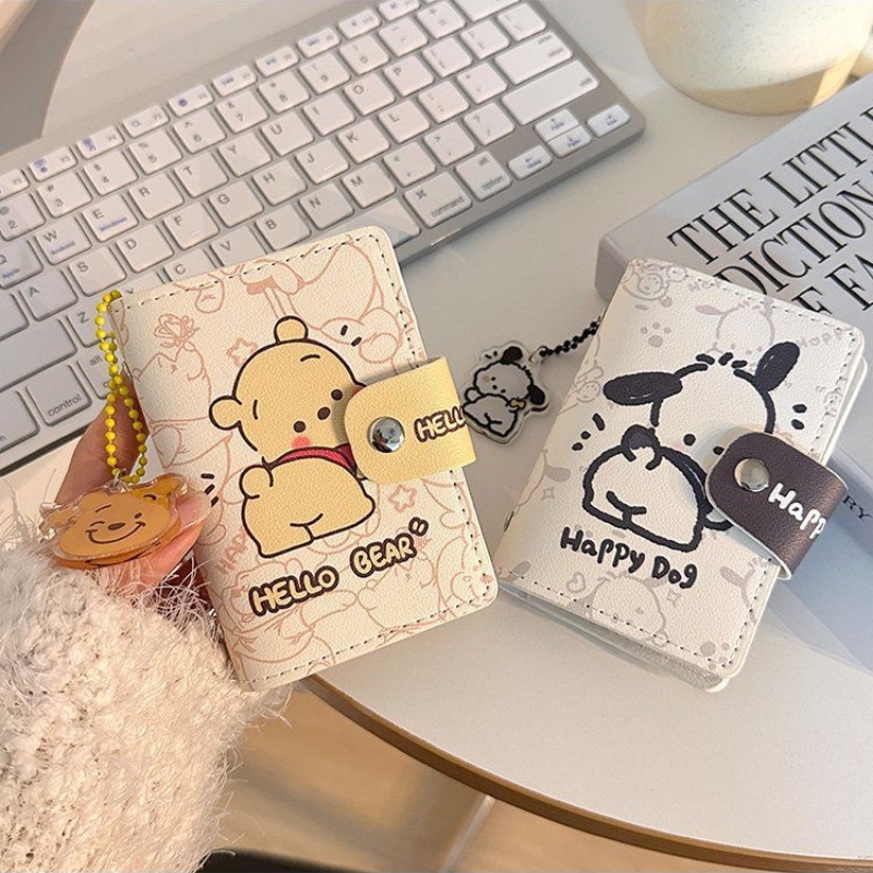 Cute Cartoon Pachacco Bear Card Holder Case Large Capacity 20 Bits IC Driving License Organizer Mini Wallet Purse