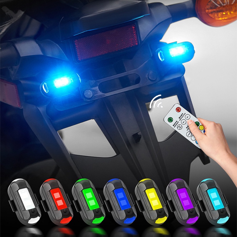 SEAMETAL Motorcycle LED RGB Warning Light Universal Mini Signal Light Drone With Controller Strobe Light 7 Color Indicator Safety Lights