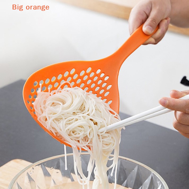 [Big orange] Fishing Dumplings Large Colander, Kitchen Long-Handled Noodle Spoon, Household Hot Pot Spicy/Hot Water Draining Spoon Filter Japan Style