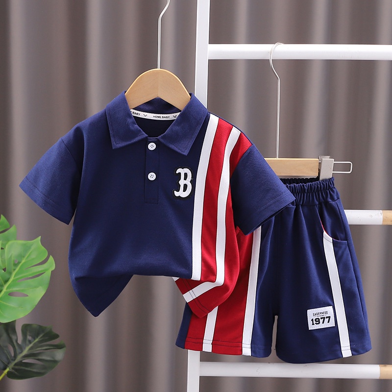 Summer Baby Boy Clothes Embroidered Letter Short Sleeve T-shirts and Shorts Toddler Outfits Childrens Sets