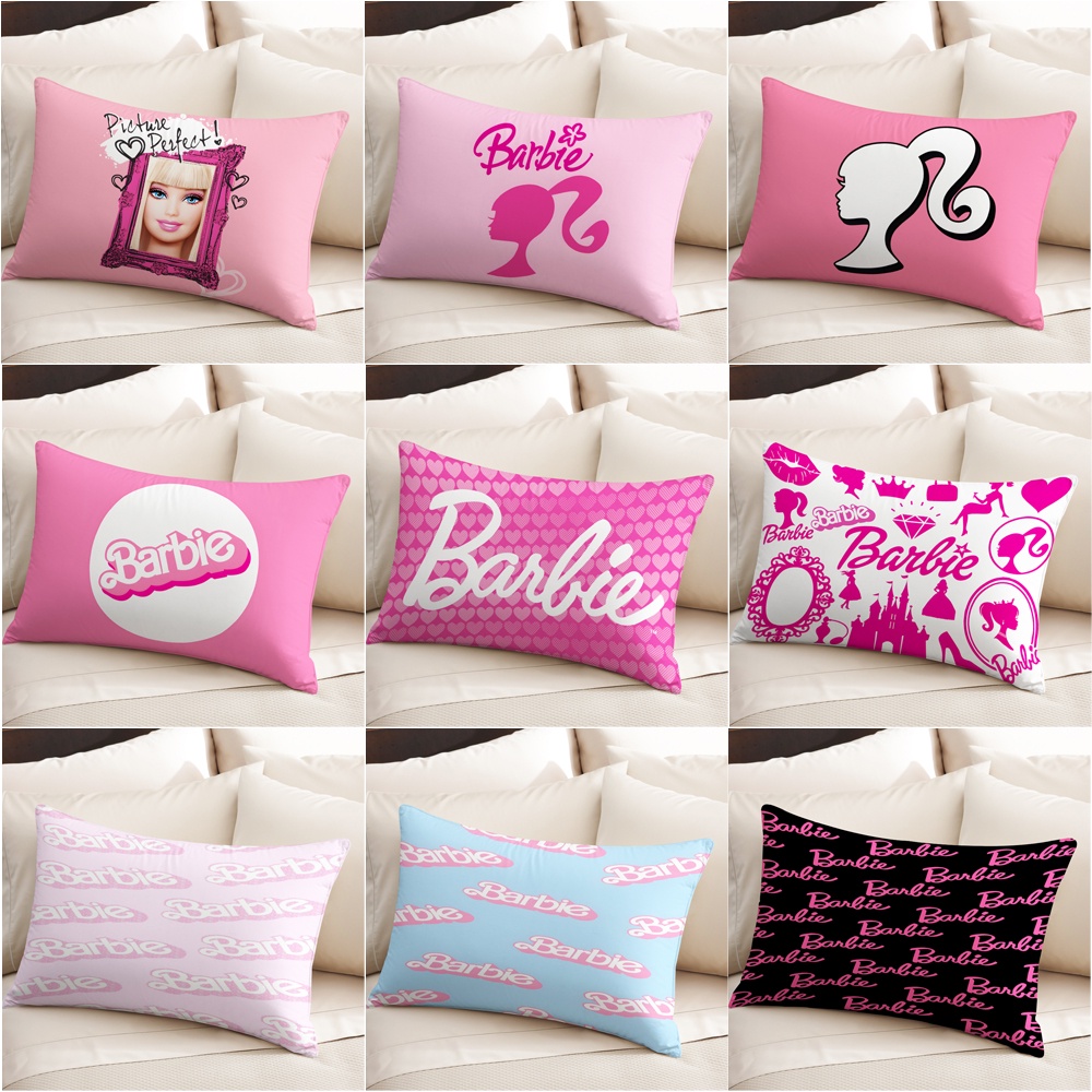 Barbie Rectangular Pillow Case Single Side Printed Polyester Cushion Cover Home Decoration Best Gift（Without Core）