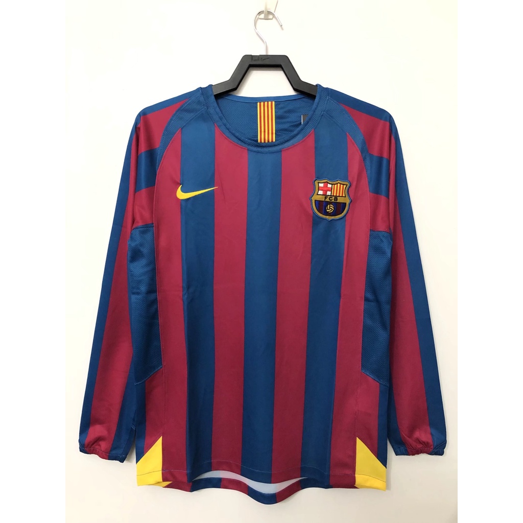 Retro jersey 05-06 Barca home long sleeves Sports football uniform