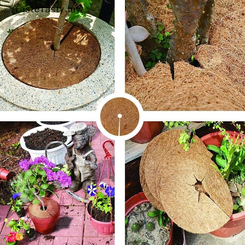 TasteTasty 1Pc Natural Coconut Fiber Tree Mulch Mat Cover Protector Flower Pot Disc Pad MY