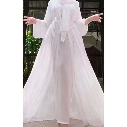 Multi Essential 3 Piece ABAYA JUBAH PLAIN DRESS | Chiffon Outher Long Cardigan Premium Have - Image 3