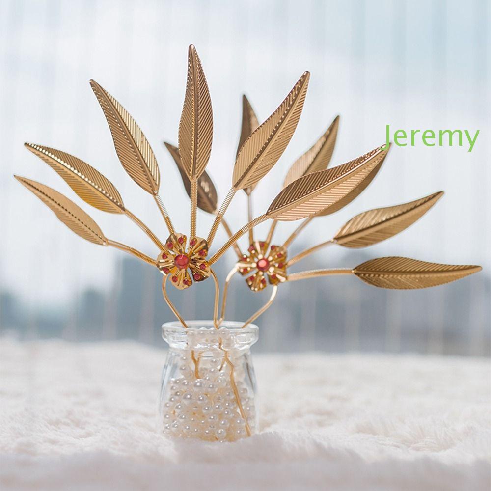 JEREMY1 Thai Headdress Exquisite Retro Ethnic Minorities Hair Accessories Girl Hair Accessories Leaf Hairstyle Design Tool U Shape Hairpin