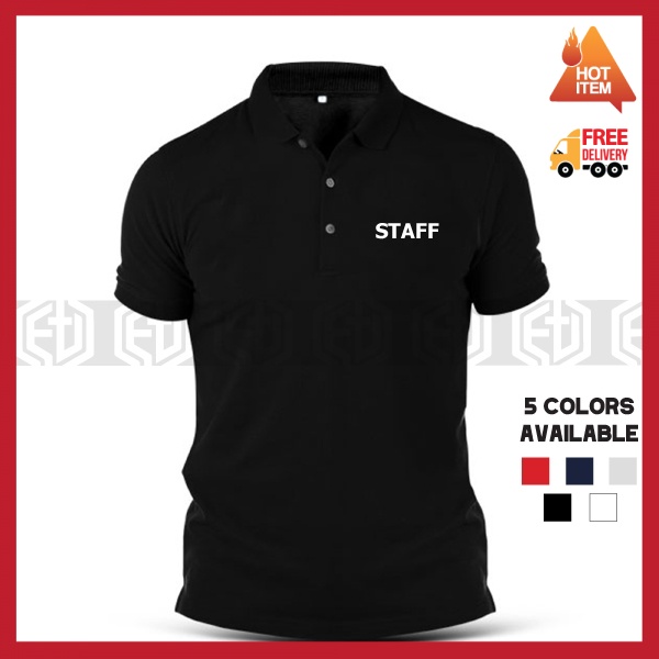 Baju Sulam Staff Logo / Worker Cotton Polo T Shirt T-Shirt Shirts Office Event Uniform Kolar Casual Pakaian Fashion Tee