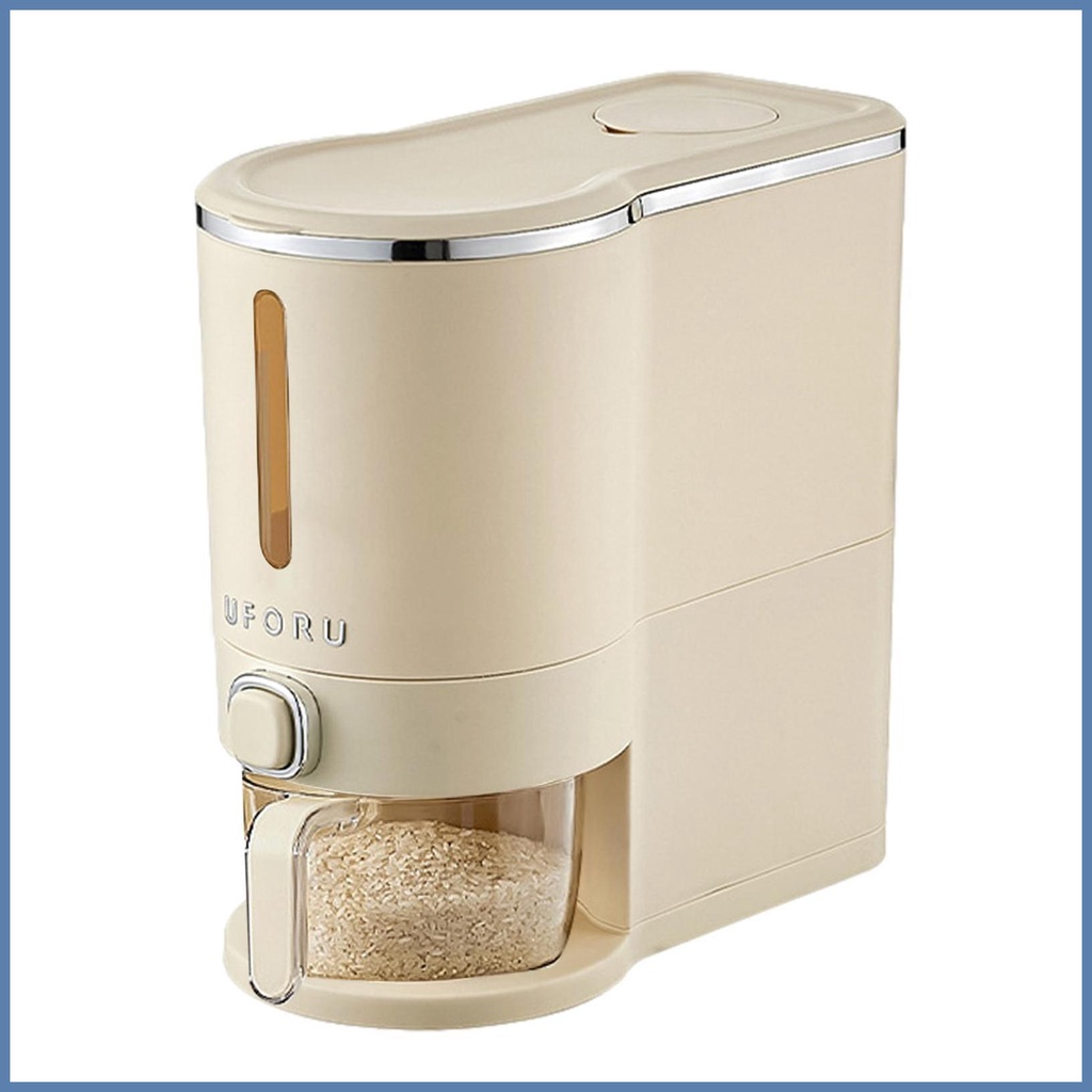 Rice Dispenser Sealed Grain Food Storage Box Rice Bucket Automatic Rice Storage Box for Freezers Refrigerators bumy bumy