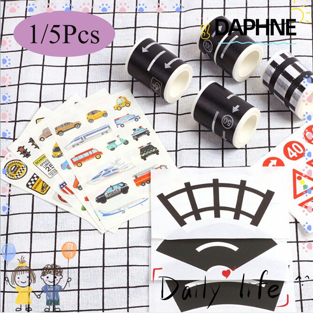 ❁DAPHNE❁ 1/5Pcs DIY Traffic Sticker Intelligence Safety Education Railway Road Tape Kids Learning Creative Route Mark Adhesive Study Road Signs Tool