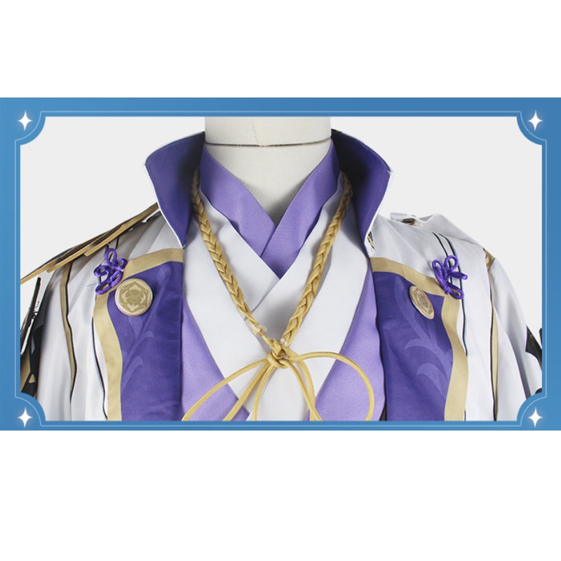 Must Premium Genshin Impact Cosplay Kamisato Ayato Wig Accessory Halloween Party Costume Set Essential Purpose - Image 2