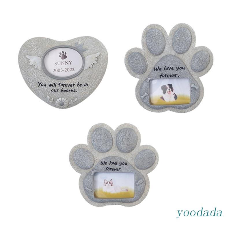 Yoo Pet Garden Lawn Memorial Stone Sympathy Picture Frame Dog or Cat Handicraft