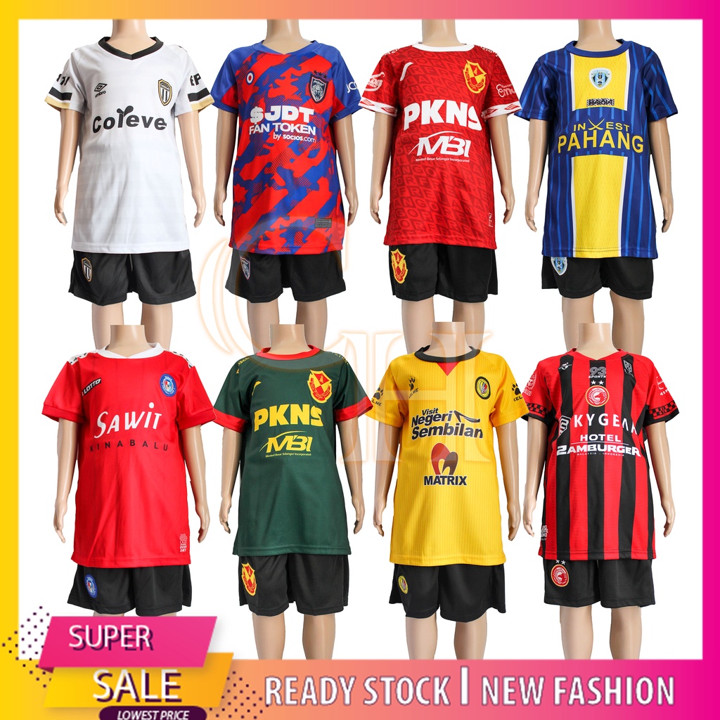 (HARGA BORONG) KIDS BOY LIGA SUPER SOCCER / FOOTBALL JERSEY SET 2 IN 1 SHIRT+PANTS (JERSEY BOLA SEPAK BUDAK PASANG) BMK