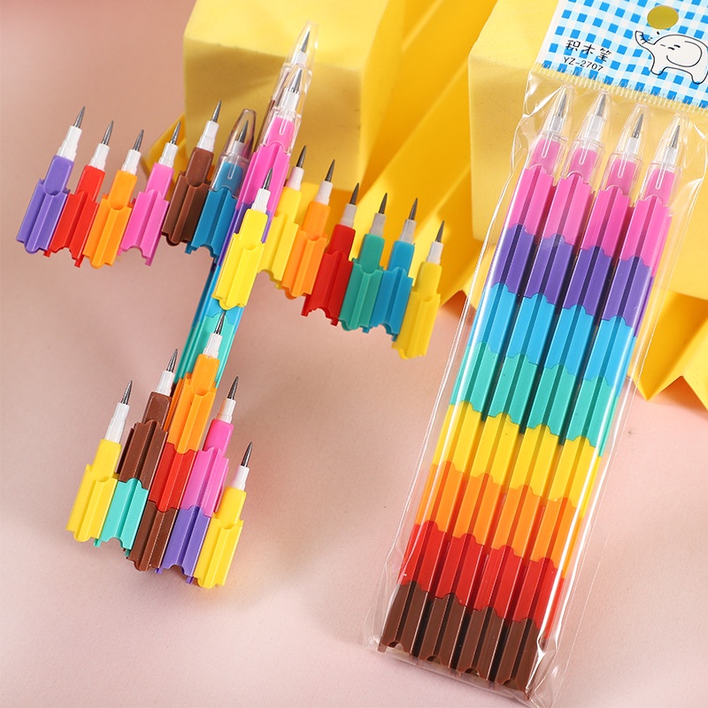 8-section Pencil Building Block Pencil Rainbow Student Prize Gift Children's Stationery