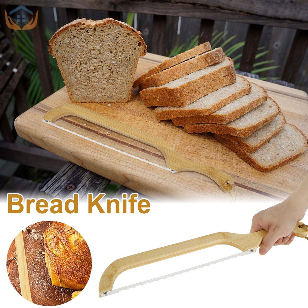 Bread Cutter Stainless Steel Bread Cutting Tool Serrated Bagel Cutter with Easy Grip Handle SHOPSKC7599