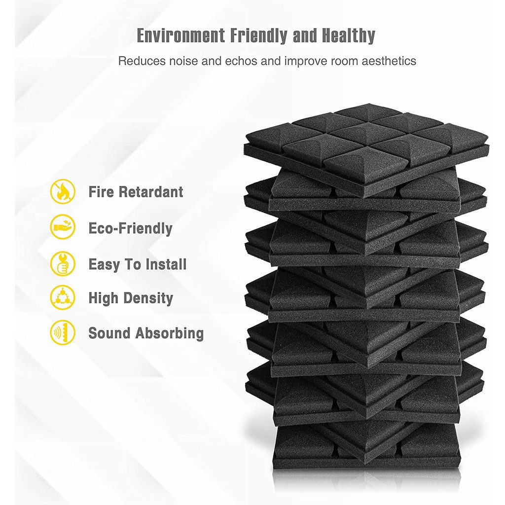 Essential Quality Acoustic Foam Soundproof Studio Recording Wall Sound Absorber Insulation Mushroom Design 5-Size 7-C... - Image 3