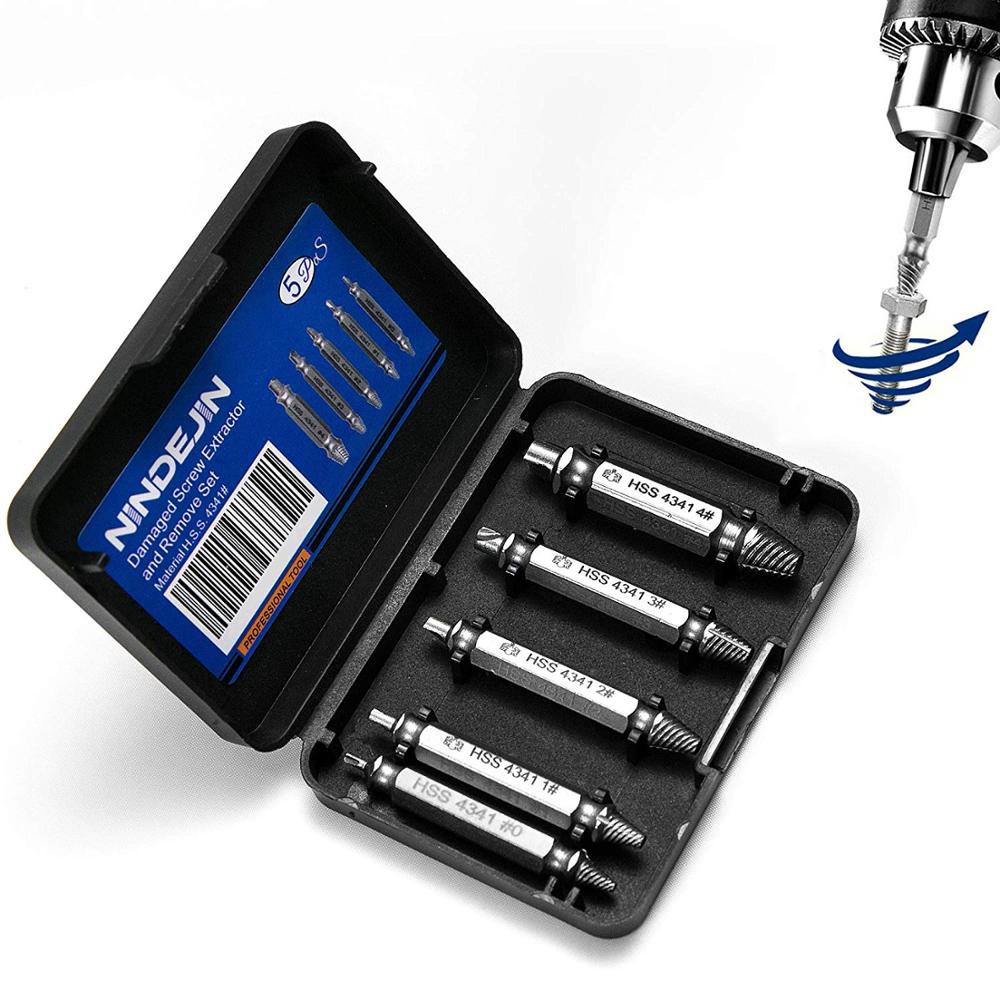 Heavy Hardware NINDEJIN Damaged Screw Extractor Drill Bit Remover Set High Carbon Steel (6 Pcs) Craft - Image 2