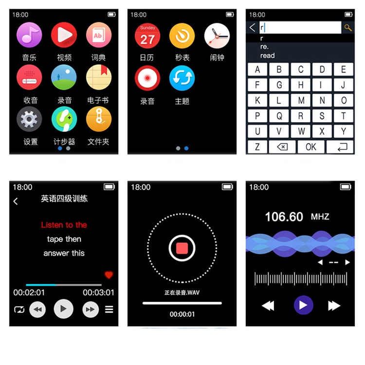 Must Purpose MP3 Player 2.0" Mini Touch Screen Bluetooth Portable Audio Music Video Built-in Spea Course Tutorial Gui... - Image 4