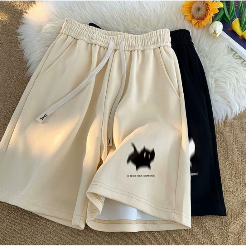 High quality Trendy shorts 2024 American Vintage kitten Printing Shorts Summer Fashion Brand High Street Loose Couple Five-point shorts Basketball Short Pants