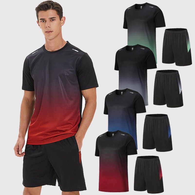Sport Short Pants Shirt Seluar Baju Sukan Set男女运动套装衣服短裤
