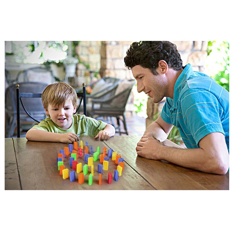 Quality Have Automatic Domino Brick Laying Toy Train Car Set Bridge Bell kit Colorful Plastic Dominoes Block DIY Birt... - Image 5