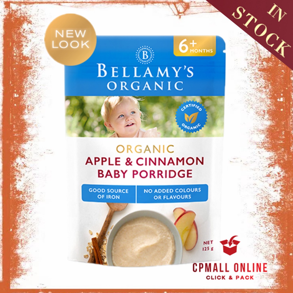 [Expiry Date: 04/2025] Bellamy's Organic Baby Rice 苹果肉桂味米糊 Baby Porridge Apple Cinnamon Porridge 6+ 125g (Made in Aust)