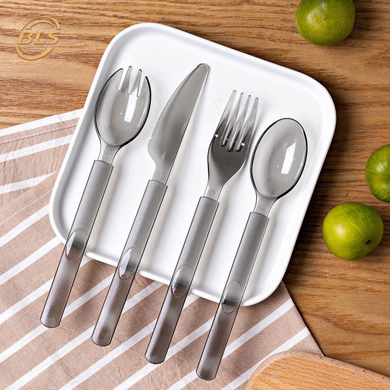 Plastic Cutlery Set / Multifunctional Party Salad Utensils / Thickened Durable Teaspoon / Portable Ice Cream Dessert Fork / Disposable Tableware Set