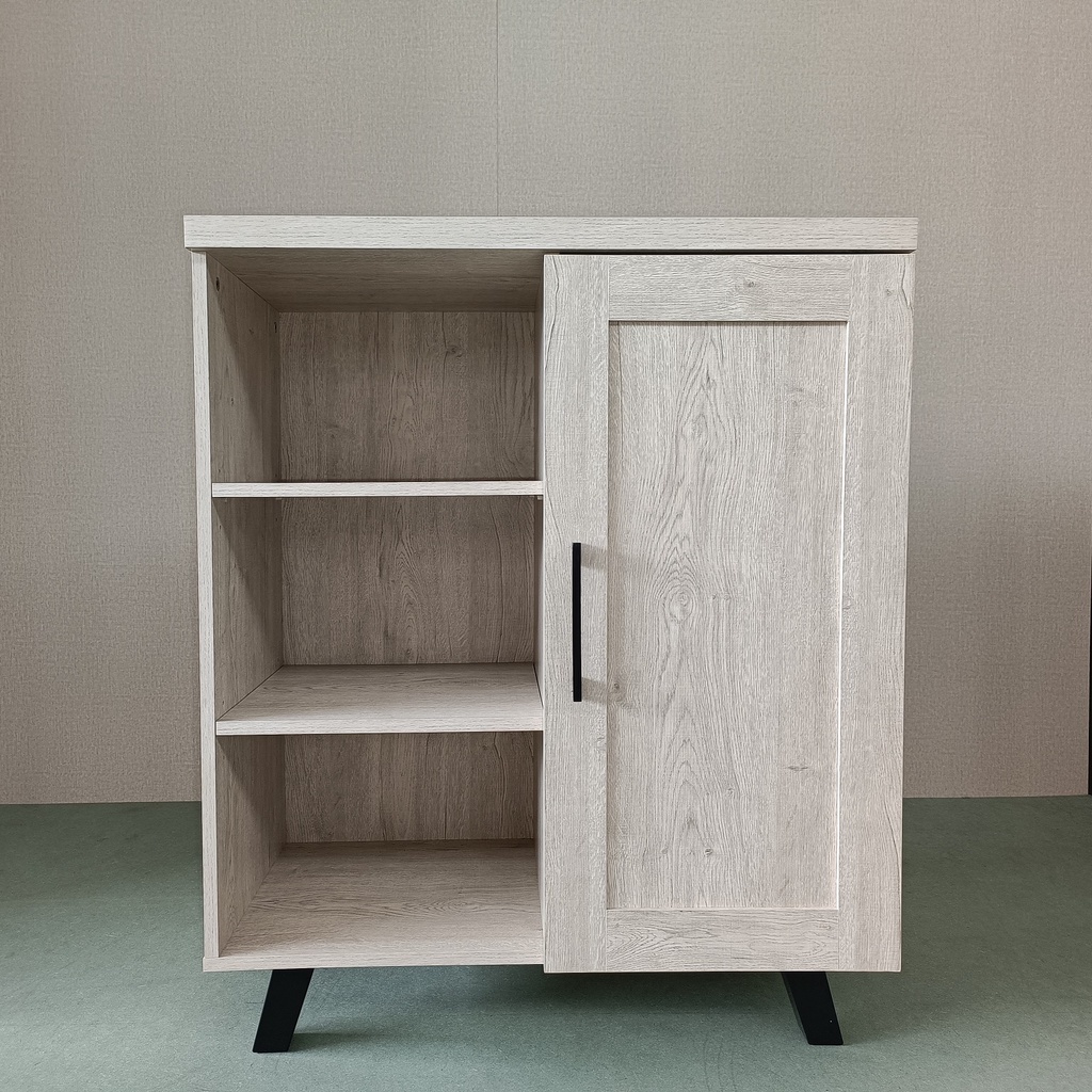 WONDERFUL Furniture LOWLINE 1 Door Shoes Cabinet Rak Kasut Kabinet Almari Storage Cupboard 5 Shelf Urban Snow Oak Color