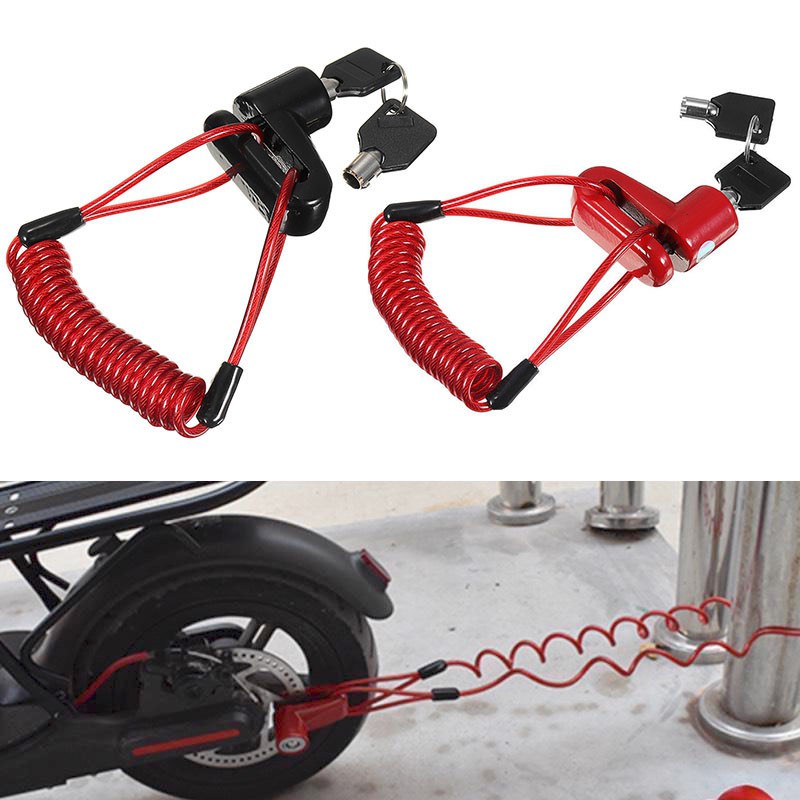 Durable Versatile Protect Your M365 Scooter Disc Brakes Lock + Steel Wire Secure Ride from Theft Multi - Image 2