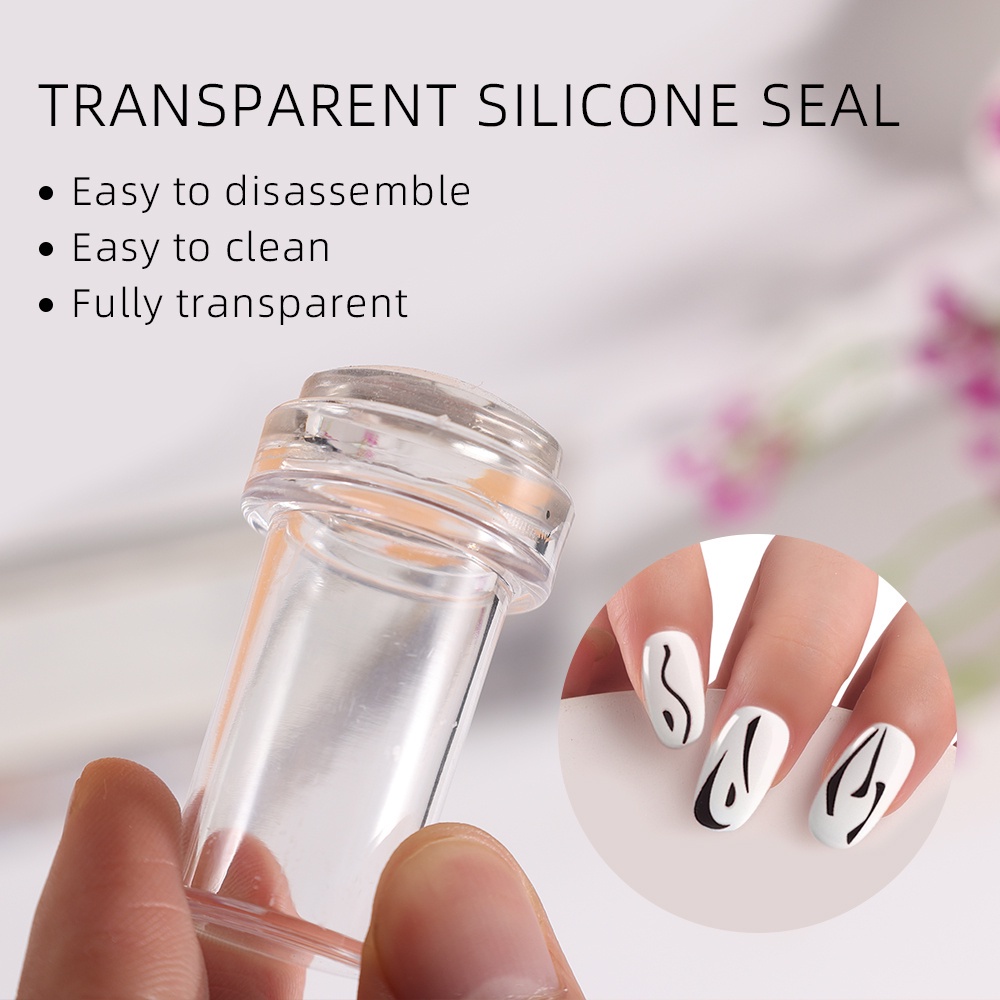 Reliable Durable Transparent Silicone Nail Stamp Scraper / DIY Print Art Stamping Stamper Plate Portable Polish Patte... - Image 5