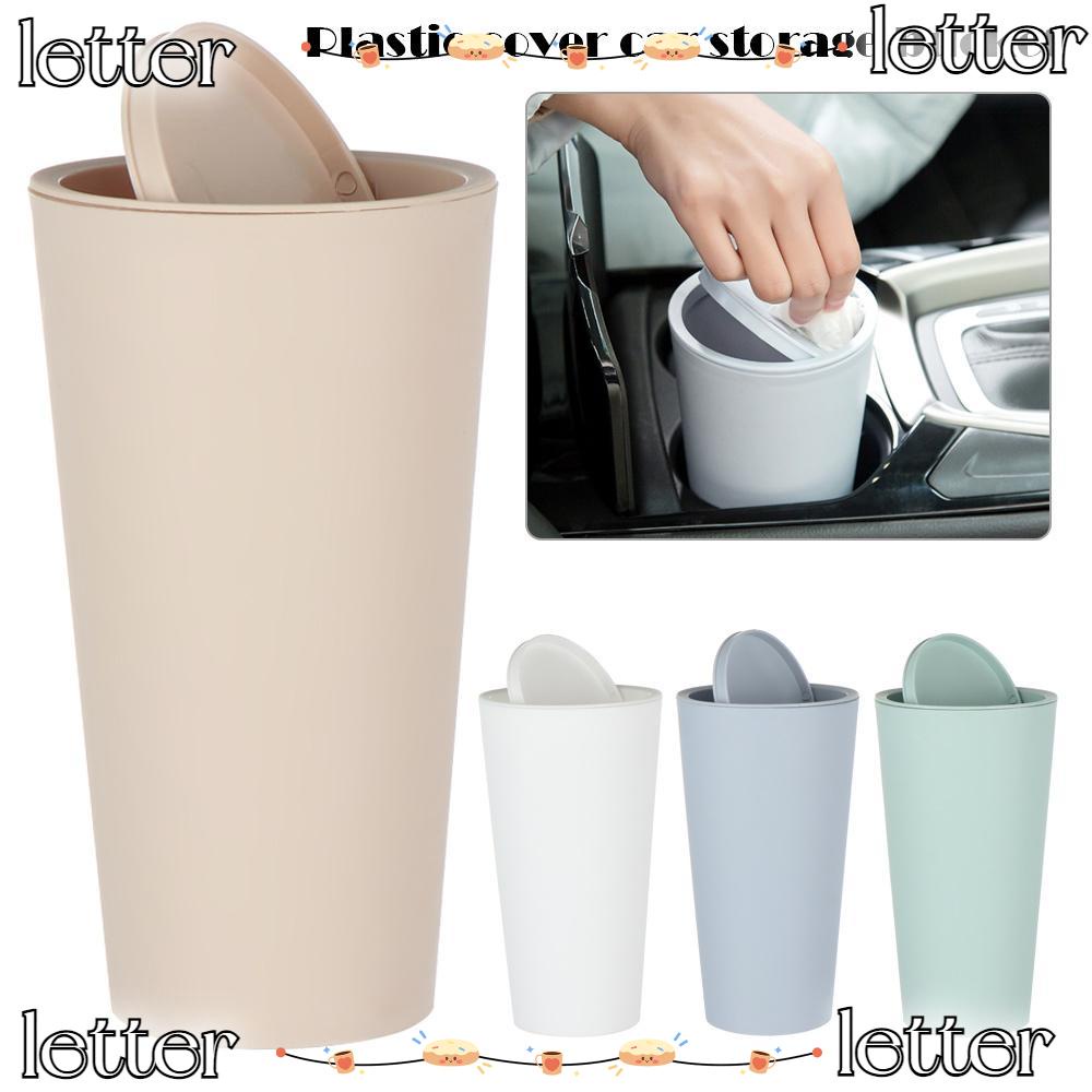 LETTER Desk Car Aecessories Small Trash Can Plastic Tabletop Trashbox Car Waste Bin Dustbin Container Organizer Bin Garbage Dust Case High Quality Desktop Litter Trash/Multicolor