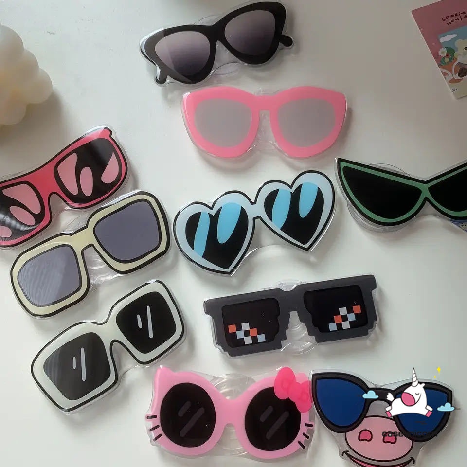 Glossy Acrylic Creative Cartoon Sunglasses Scalable Universal Phone Holder Ins Cute Korean Anime Phone Bracket Stand