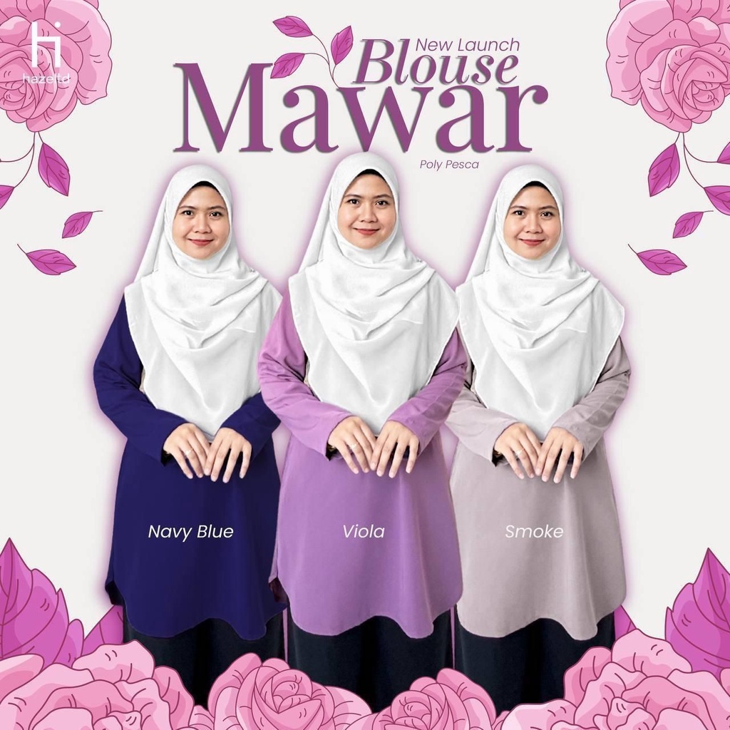 BLOUSE MAWAR S-3XL FIT TO 90KG