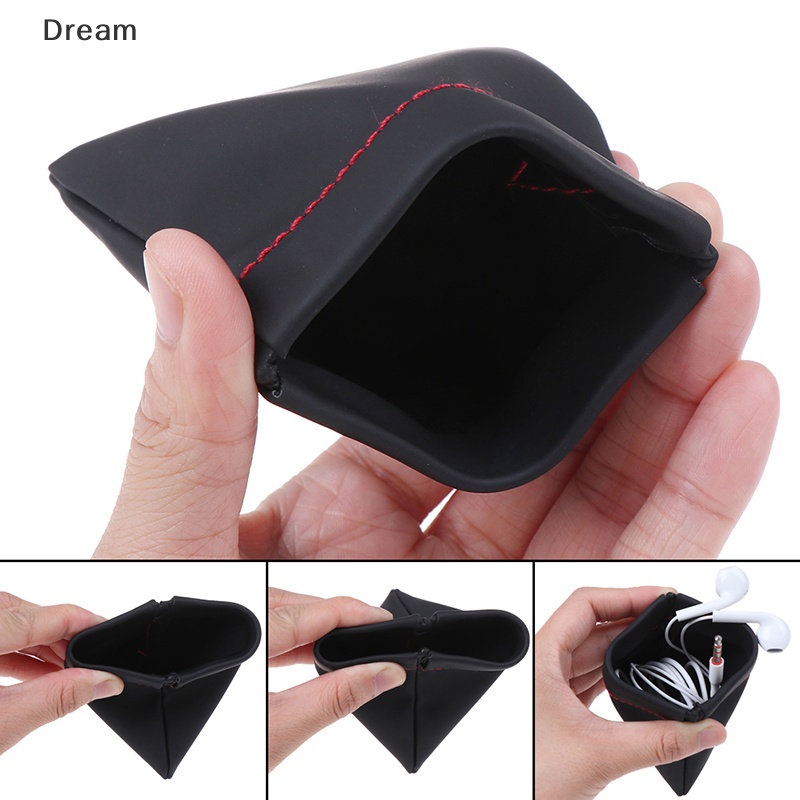 Portable PU leather earphone case storage bag headset headphone carrying pouch On Sale