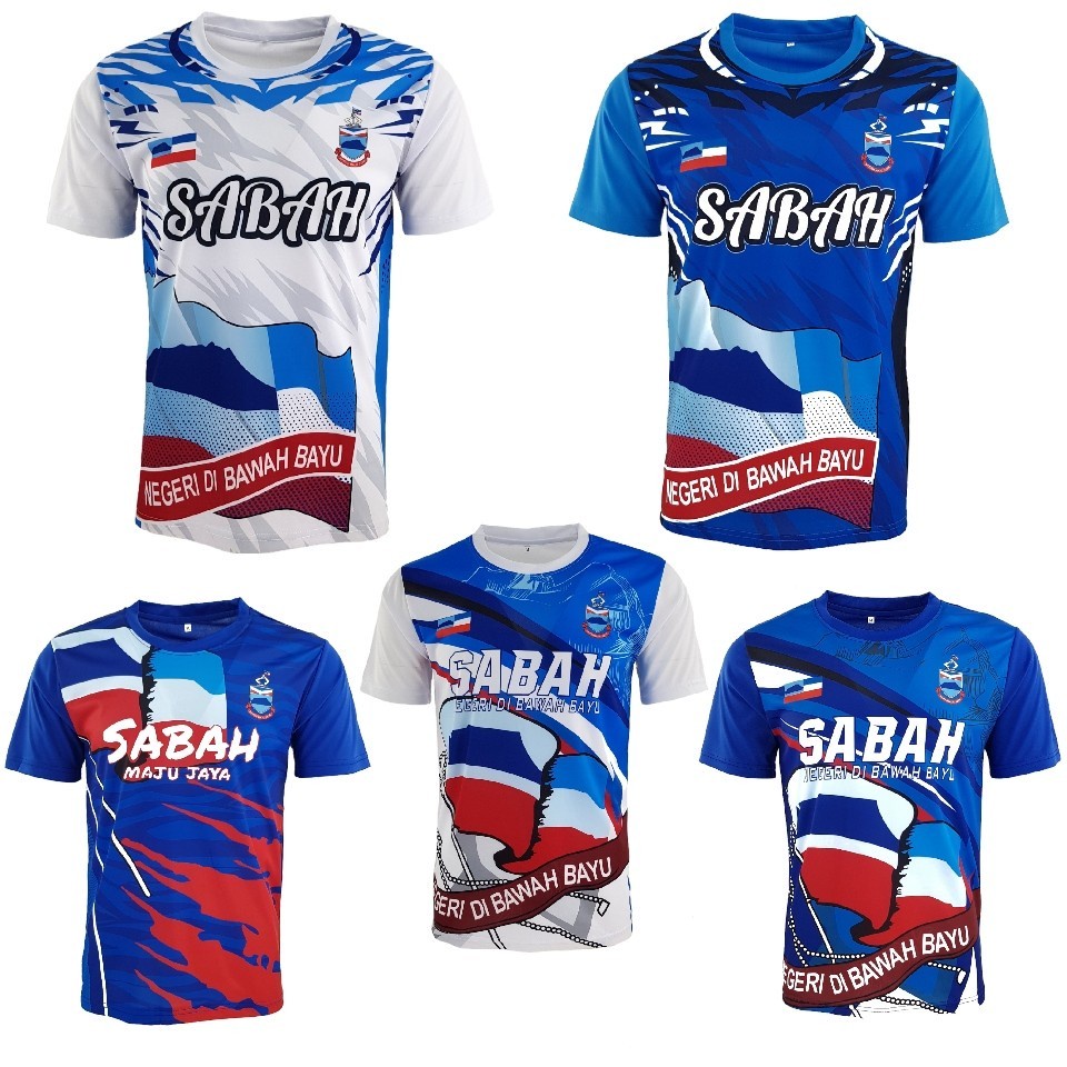 T-shirt  Sabah Sabahan Batik Jersey Material | Baju T-shirt Batik Sabah Sabahan Jersey Material | Size M - 2XL