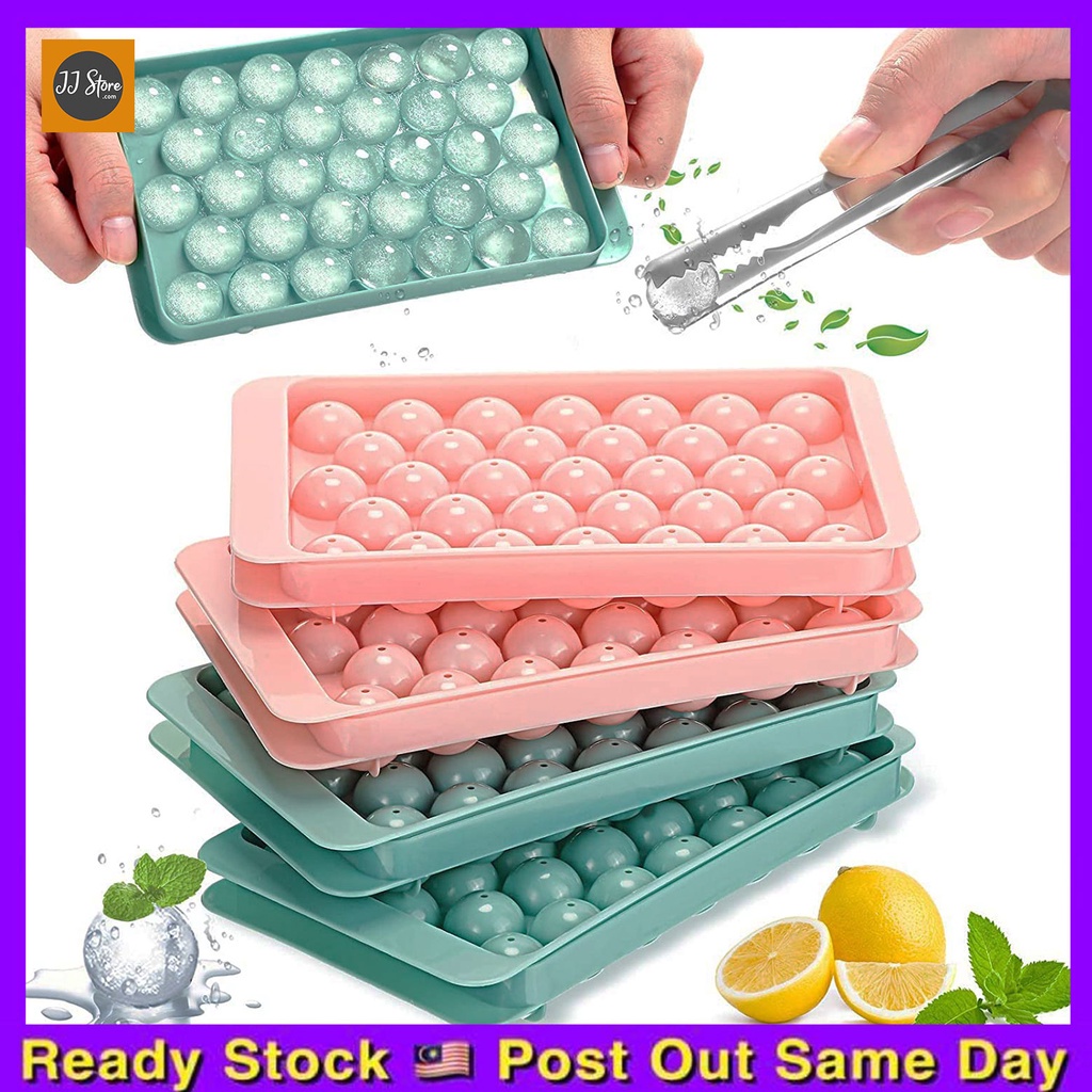 Round Ice Cube Tray Ball 33 Grids Jelly Mold Maker Kitchen Party Cooking Use Freezer Acuan Ais Kiub Bulat 球型冰格造冰盒