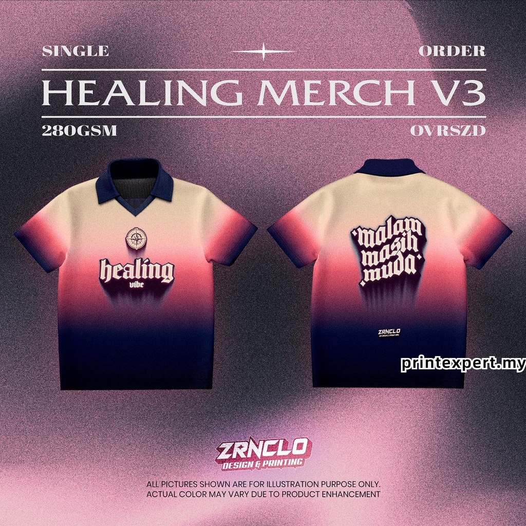 Healing Merch Polos Baju Raya 2023 Retro Collar Jersey Viral Pink Blue Tiktok Berkolar T Shirt Street Wear Short Sleeve Top Lelaki Perempuan Custom Jersey Murah Plus Size