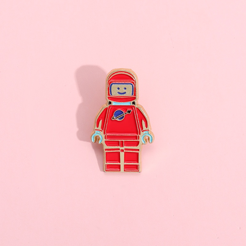 Cute Red Robot Enamel Pins Space Robot Brooch Badges Lapel Pin Cartoon Jewelry Gift Fans Souvenir Brooch Pins