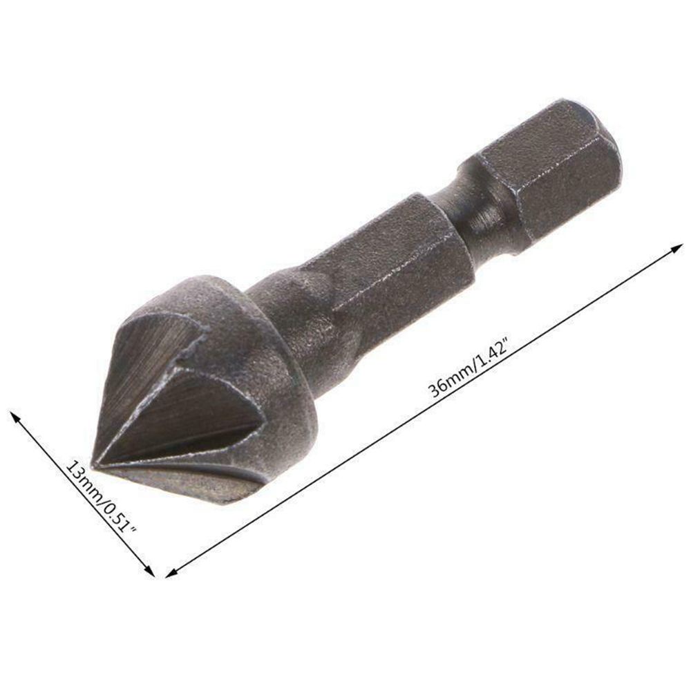 Hardware Heavy 90 Degree Countersink Drill Chamfer Bit 1/4" Hex Shank Carpentry Woodworking Cutter Remove Tool Craft ... - Image 2