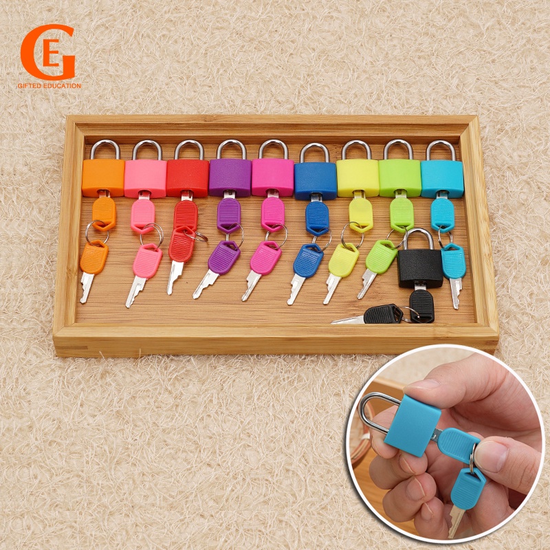 Montessori Unlock Toy Children Colorful Lock Color Matching Fine Motor Skill Training Early Learning Sensory Toys