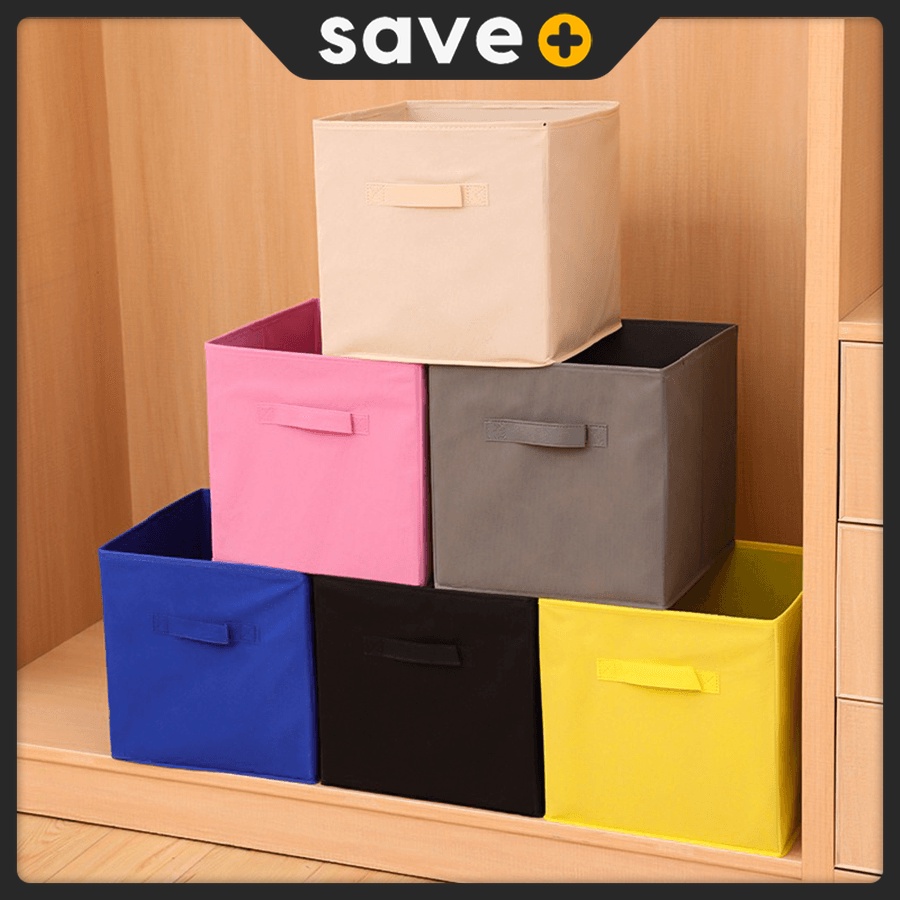 SAVE Foldable Storage Box Home Office Bedroom Cosmetics Organiser Toy Clothes Non Woven Organizer Box Kotak Baju ST04