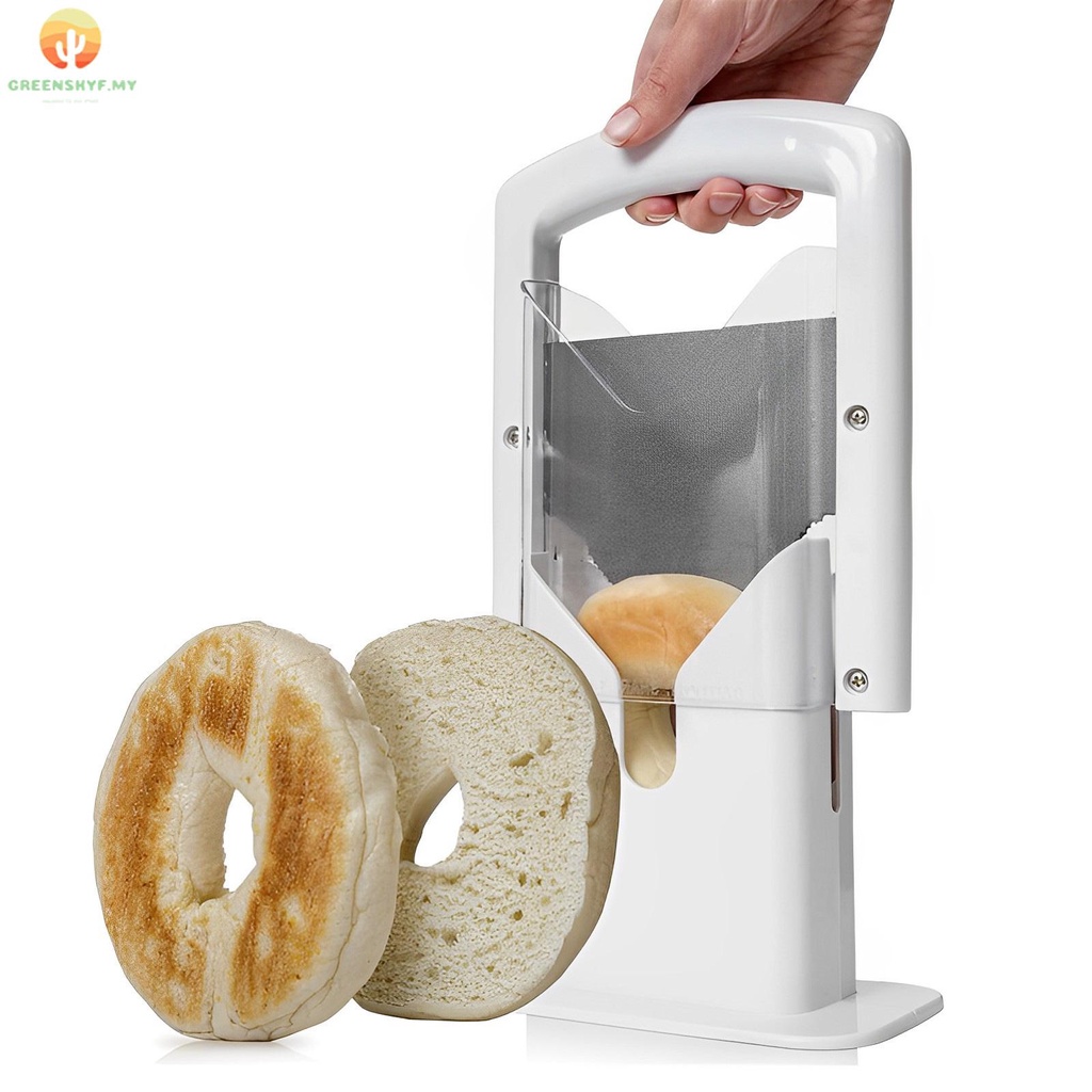 Bagel Cutter Slicer with Safety Handle Household Bagel Slicer Stainless Steel Bagel Precision Cutter Reusable Bread Slicer