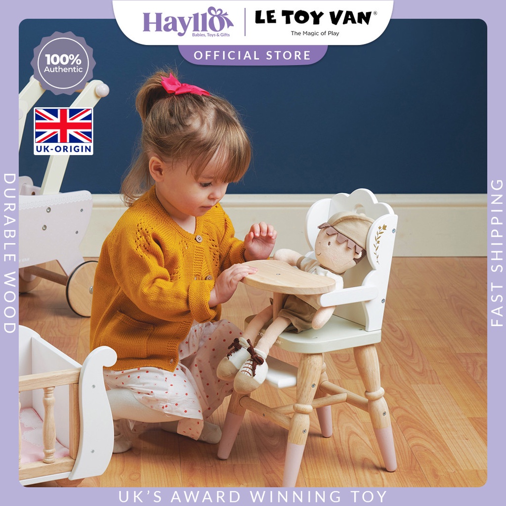 Le Toy Van Doll High Chair Premium Sustainable Wooden Toys Children Pretend Play For 3 Years+