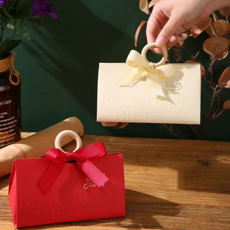 2025 Kotak hari guru/Doorgift Candy Box With Handles And Ribbon Elegant Premium Gift /Door gift box/wedding box/raya box