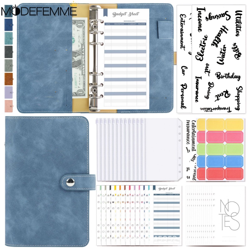 New Stylish Budget Planner / 6 Holes Binder Envelope Folders / Creative Useful Loose-leaf Notebook / Receipt Bill Storage / Family Finance Notebook / For Financial Management