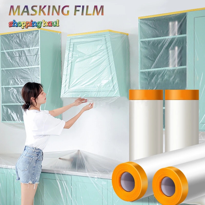 Masking Film Furniture Dust Cover Disposable Plastic Cover Sofa Cover Dustproof Film Bed Cover Plastik Sarung Perabot Katil Tilam Sofa