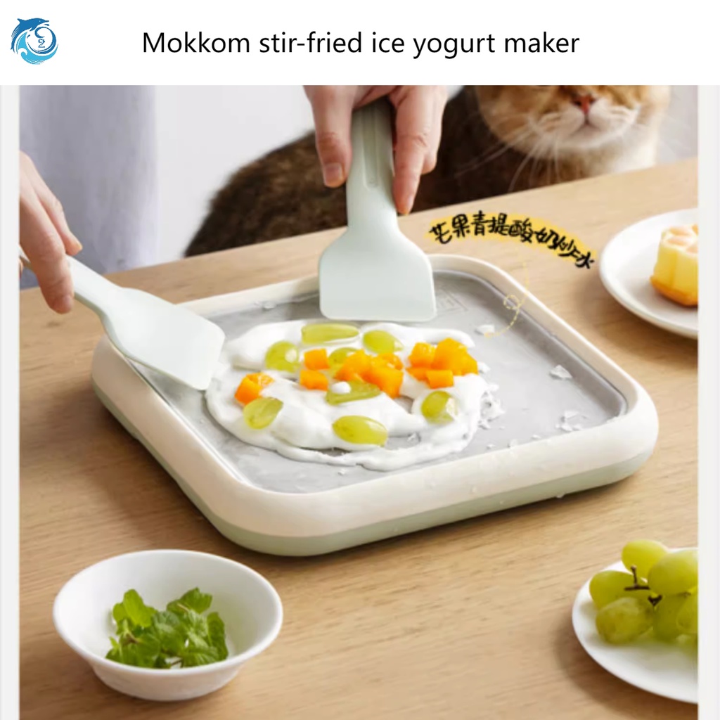 Mokkom moke wireless Ice frying machine  Ice Cream Maker Fried Ice Fried Yogurt Maker Household Portable Small Ice fryer Ice Cream Maker Homemade Fried Ice Tray Unplugged gift&mokkom 磨客 炒冰 炒酸奶机 家用 小型 冰淇淋机 自制炒冰盘 不插电