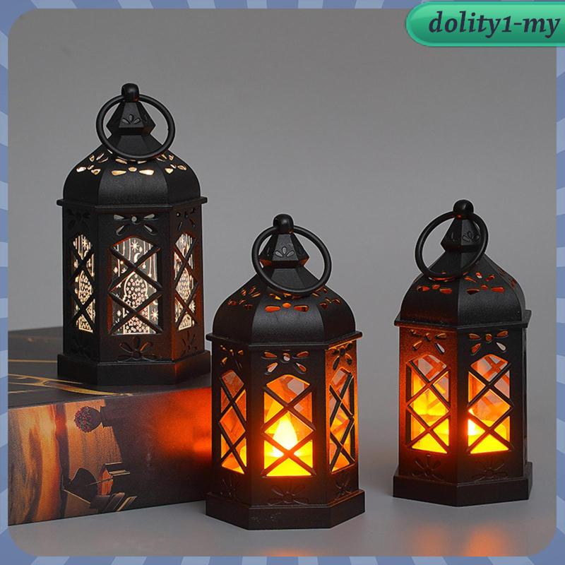 [DolitybdMY] Ramadan Hexagon Lantern Vintage Lantern Lamp for Patio Yard Decoration