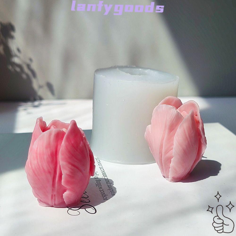 LAN Tulip Bud Candle Mold Church Party DIY Craft Handmade Silicone Mould