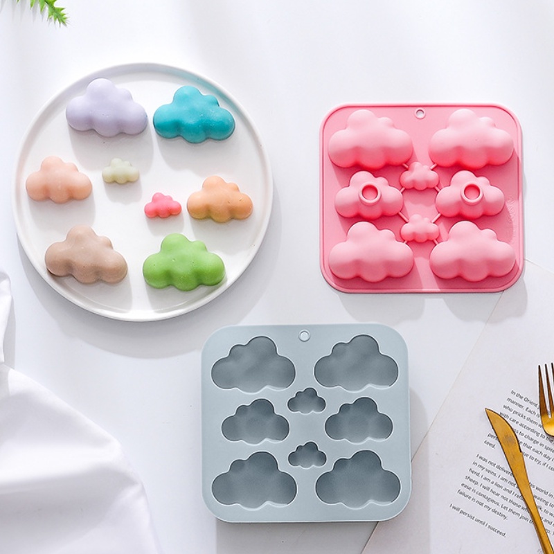 8-hole cloud silicone mold French Mousse mold DIY cake decoration mold chocolate mold handmade soap mold ice mold aromatherapy gypsum candle mold pudding jelly mold baking tool